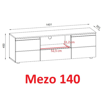 TV stolík MEZO 140 dub artisan/biela 11