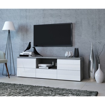 TV stolík MEZO 140 woodcon sivá/biela 1