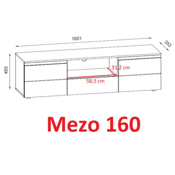 TV stolík MEZO 160 dub artisan/biela 5