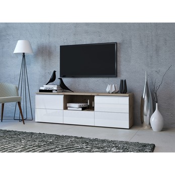 TV stolík MEZO 160 dub artisan/biela 1
