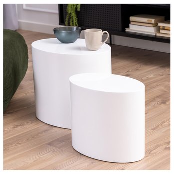 Súprava konferenčných stolíkov MICE biela, 2 ks 1