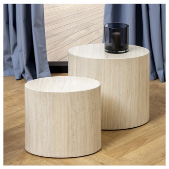 Súprava konferenčných stolíkov MICE travertín, 2 ks 1