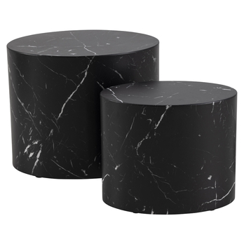 Súprava konferenčných stolíkov MICE čierny mramor, 2 ks 2