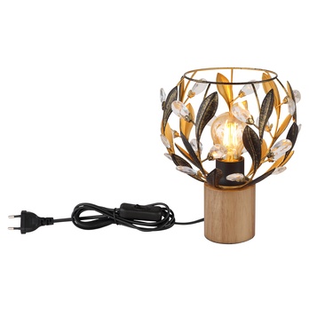 Stolová lampa MIKA čierna/zlatá/prírodná 3