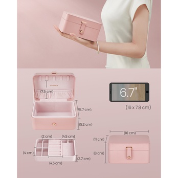Cestovná šperkovnica MILA ružová 3