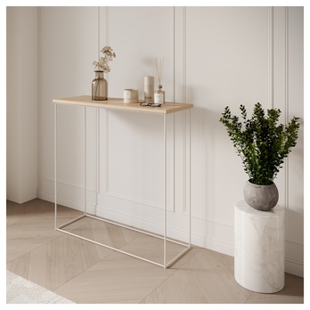 Konzolový stolík MILAN biela/dub sonoma 1