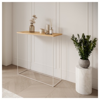 Konzolový stolík MILAN biela/dub lancelot 1
