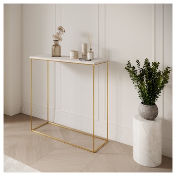 Konzolový stolík MILAN zlatá/biela 1
