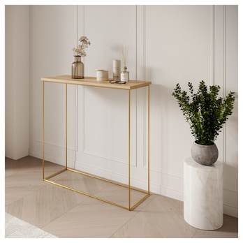 Konzolový stolík MILAN zlatá/dub artisan 1