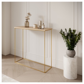 Konzolový stolík MILAN zlatá/dub sonoma 1