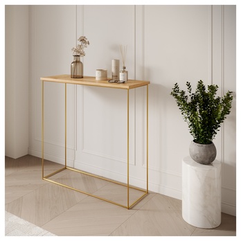 Konzolový stolík MILAN zlatá/dub lancelot 1