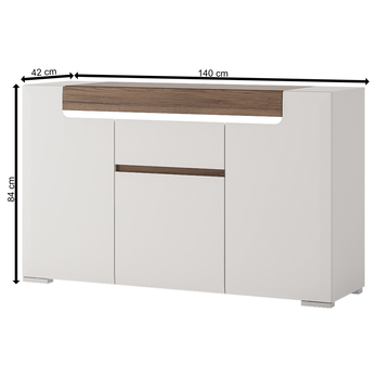 Komoda MILANO 5 alpská biela/dub sanremo 4