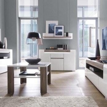 Konferenčný stolík MILANO alpská biela/dub sanremo 1