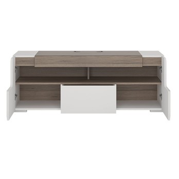 TV komoda MILANO alpská biela/dub sanremo tmavý, šírka 140 cm 2