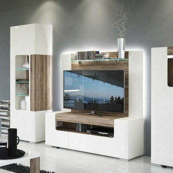 TV komoda MILANO alpská biela/dub sanremo tmavý, šírka 140 cm 5
