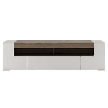 TV komoda MILANO alpská biela/dub sanremo tmavý, šírka 190 cm 3