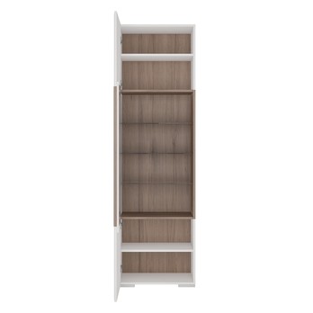 Vitrína MILANO alpská biela/dub sanremo, šířka 58 cm 2