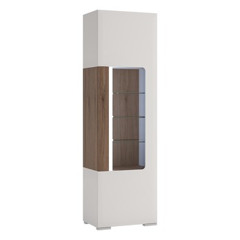 Vitrína MILANO alpská biela/dub sanremo, šířka 58 cm 3