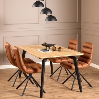 Jedálenská stolička MILFORD koňaková/matná čierna 1