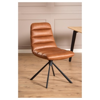 Jedálenská stolička MILFORD koňaková/matná čierna 8