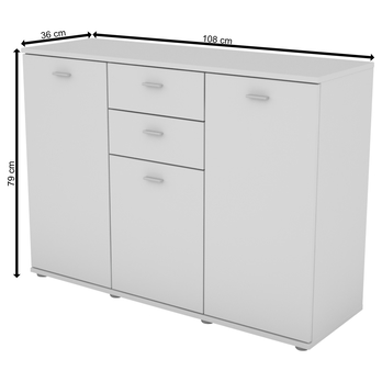 Komoda MILIS biela, šírka 108 cm 4