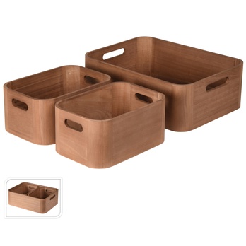 Úložný box MILLICENT tmavá prírodná, šírka 24 cm 1