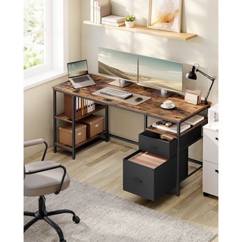 Písací stôl MINA hnedá/čierna 1