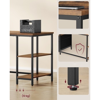 Písací stôl MINA hnedá/čierna 3