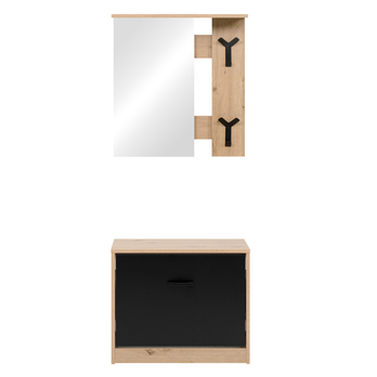 Predsieňová zostava MINELI dub artisan/čierna 2