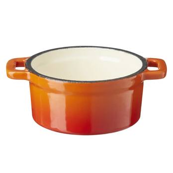 Liatinový hrniec MINI OPUS oranžová, priemer 10 cm 2