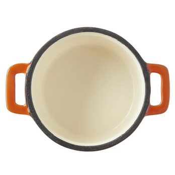 Liatinový hrniec MINI OPUS oranžová, priemer 10 cm 3