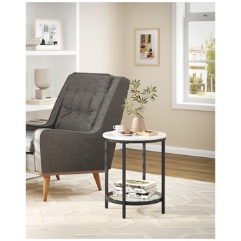 Prístavný stolík MINIMA biely mramor/čierna 1