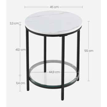 Prístavný stolík MINIMA biely mramor/čierna 3