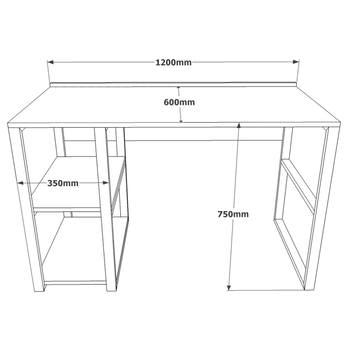 Písací stôl MIRAL borovica atlantic/čierna 3