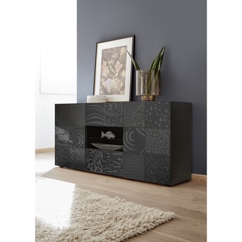 Komoda MIRO 10 sivá lesklá 1