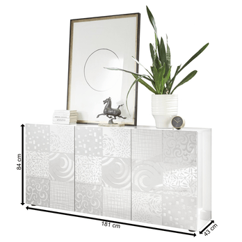 Komoda MIRO 9 biela lesklá 4