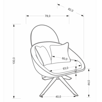 Kreslo MIRRY 2 krémová 12