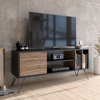 TV komoda MISTICO orech/čierna, šírka 140 cm 1