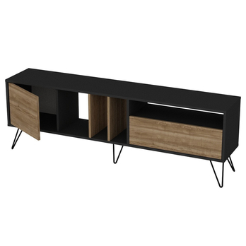 TV komoda MISTICO orech/čierna, šírka 180 cm 2