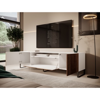 TV komoda MITCH 2 biela/dub 3