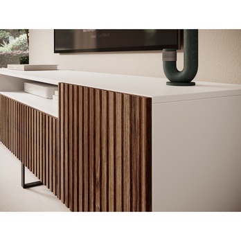 TV komoda MITCH 2 biela/dub 4