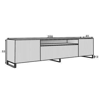 TV komoda MITCH 2 biela/dub 5