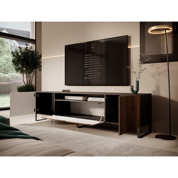 TV komoda MITCH 2 čierna/dub 3