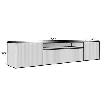 TV komoda MITCH biela/dub 5
