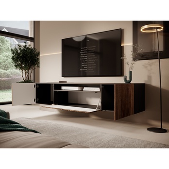 TV komoda MITCH čierna/dub 3