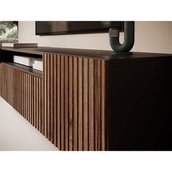 TV komoda MITCH čierna/dub 4