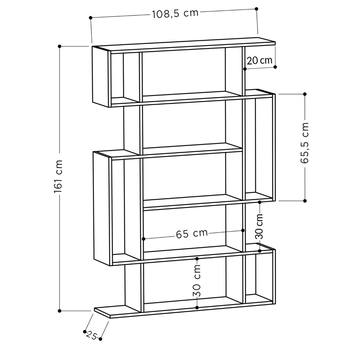 Regál  MITO dub sonoma/antracitová 2