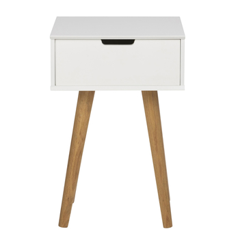 Nočný stolík MITRA 2 biela/dub 7