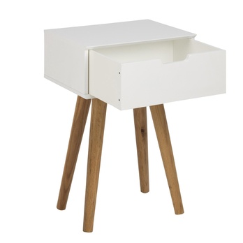 Nočný stolík MITRA 2 biela/dub 8