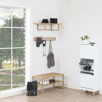 Skrinka na topánky MITRA biela/dub 1